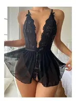 Özel Bölgesi Açık Sırtı Çapraz Askılı Gecelik Bella Notte 15047 detay görünüm